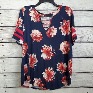 Maurices 24/7 XL Navy Floal Tunic